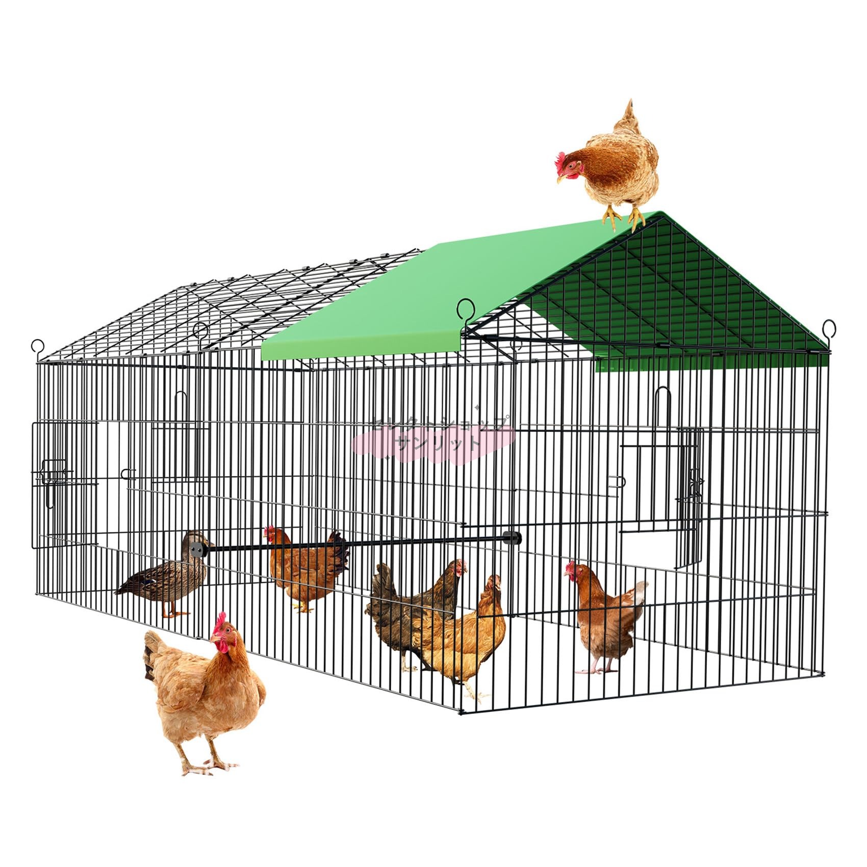 【新店オープン記念！ポイント5倍】鶏小屋 屋外 鶏舎 屋根付き カバー付き 鍵付き 高耐久 庭用 農場用 家禽ケージ ウサギハッチ 七面鳥 アヒル ガチョウ 鶏用ケージ 歩行用 チキンラン アヒル ウサギの生息地用 飼育ケージ 組み立て簡単 1