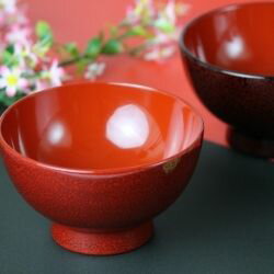 【送料無料】小林漆器 津軽塗 汁椀 木製 七々子塗 黒・赤 メーカー直送