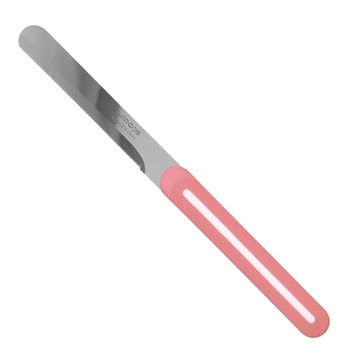 ARCOS アルコス テーブルナイフ ギザ刃 スペイン製 食洗機対応 ニトラムステンレス鋼 (刃渡り10cm, マカロンピンク/ホワイトライン, 品番373677)