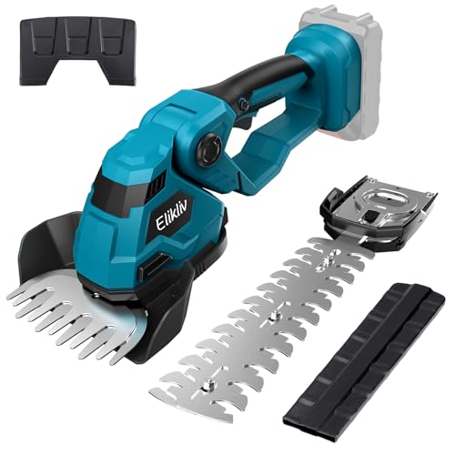 Elikliv ヘッジトリマー 電動芝生バリカン ヘッジトリマー 充電式 1台2役 芝刈り機 コードレス ガーデントリマー 両刃駆動 90°回転式カッタヘッド 強力 軽量 刈り込み機 生垣バリカン 庭木剪