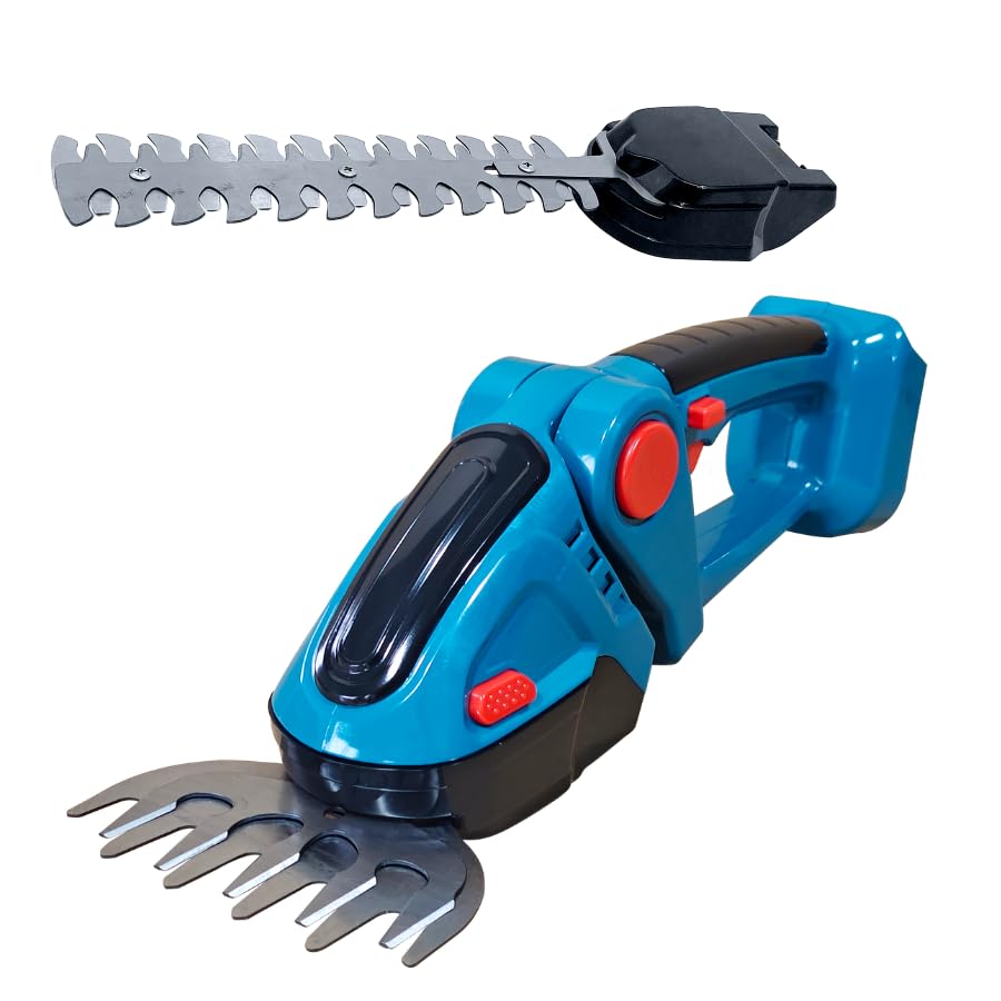 マキタ Makita 対応 コードレス ヘッジトリマー 芝生バリカン 充電式 生垣バリカン 2WAY 14.4V 18V バッテリー 互換 家庭用 工具 ※ 充電器 バッテリー 別売り (Blue)