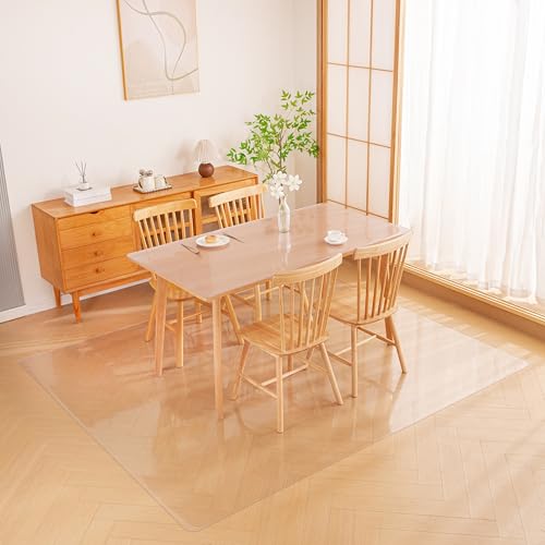 ダイニングマット エンボス加工 透明 特大サイズ PVC クリア 床保護マット 厚さ1.5mm 180*240cm 床暖房..