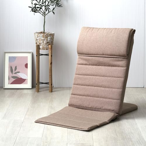 ドウシシャ いつでもどこでも背もたれ スリム 座椅子 薄型 コンパクト 背もたれ 18段階リクライニング 頭まで支えるハイバック 転倒防止ストッパー 折りたたみ収納可 軽量 ベッド上 読書