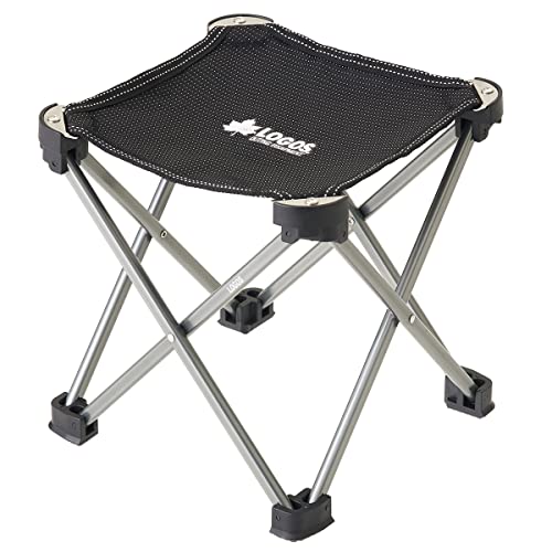 Logos - 7075キュービックチェア(グレー) ジュラルミン 耐荷重120kg アウトドア 折り畳み 収納袋付き キャンプ 椅子