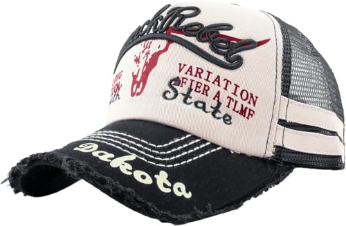 [Laquest] メッシュキャップ ダメージ アメカジ キャップ ベースボールキャップ メンズ/レディース (ブ..