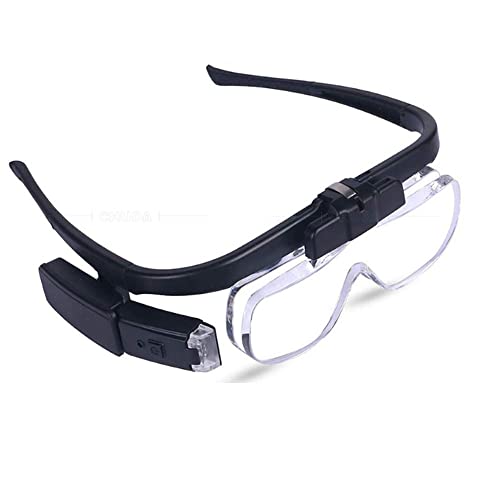 眼鏡ルーペ 拡大鏡 ライト付きルーペ クリップ式 メガネルーペ 1.5倍/2倍/2.5倍/3.5倍/4倍/4.5倍 多倍..