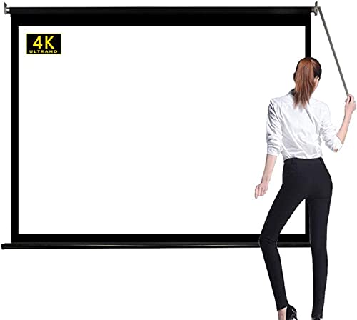 72インチプロジェクタースクリーン16:9 伸縮天吊り ロール式 壁面取付式、天井取付式き投影 ホー ...