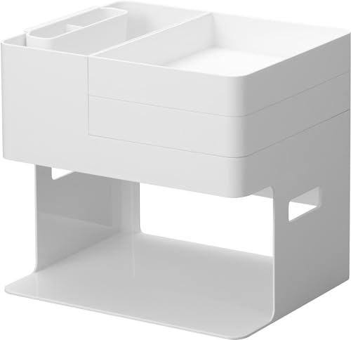 山崎実業(Yamazaki) ネイルライト ＆ ジェルネイル用品 収納ケース ホワイト 本体：約W26×D21×H23.6cm タワー tower ネイル収納 ネイルケア 小物収納 2036