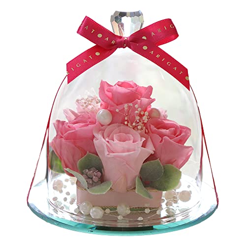 IPFA プリザーブドフラワー ガラスドーム エレガンス プレミアム (ありがとうモデル) 誕生日 結婚祝い ..