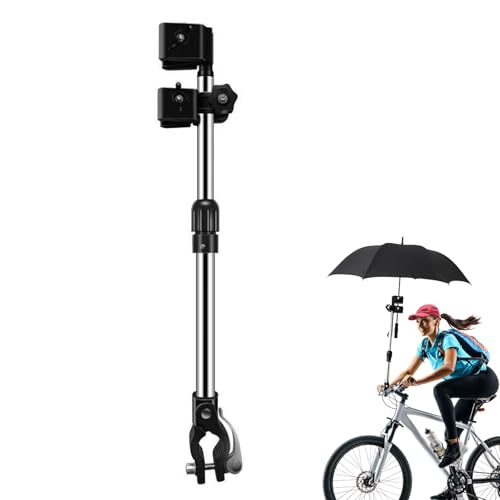 EsiFare 自転車 傘ホルダー 長さ調整できる 傘立て 傘スタンド 360°回転 取り付け簡単 安定性 紫外線対..