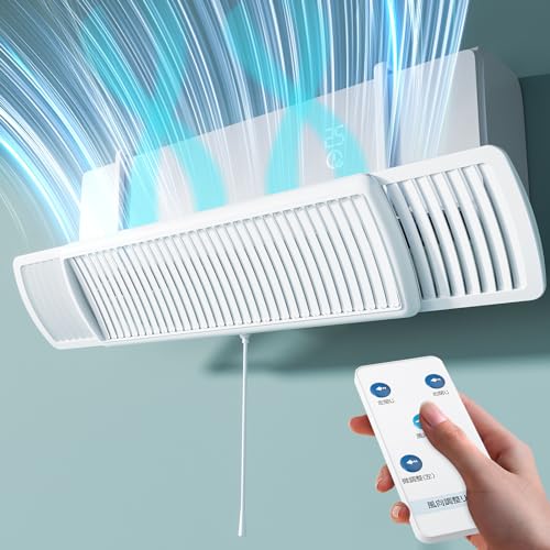 【2025最強バージョン 業界初 リモコンで風向き調節可】風除け 直撃風防止 Veoyads 3種風向調整 360°自由調整 1秒組立て完了 【60-95cm伸縮幅 ほとんど国内エアコン対応】 家庭＆会社兼用 冷房病