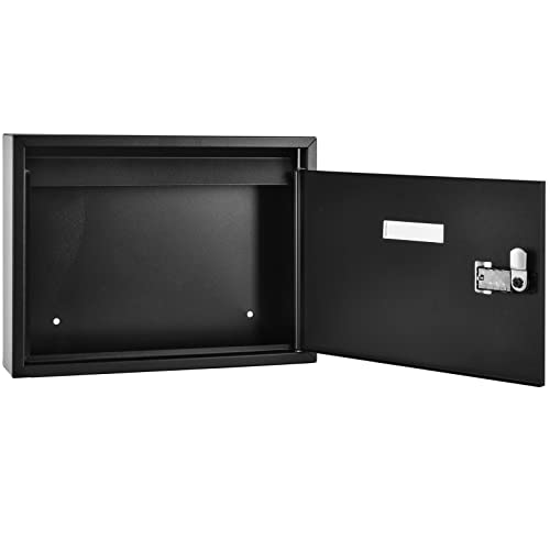 Fkstyle【鍵の紛失・盗難の心配なし】ポスト メールボックス 壁掛け 縦型 横型 ダイヤルロック式 亜鉛メッキ鋼板 サビにくい 薄型 おしゃれ シンプル 郵便ポスト 郵便受け 戸建て 玄関 ブラ