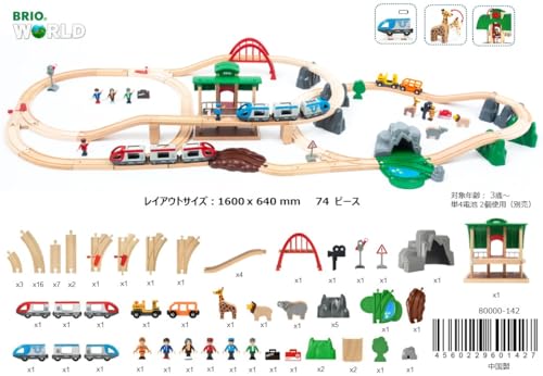 BRIO (ブリオ) 2024年クリスマスレールセット80000-142 [全74ピース] 対象年齢3歳~ 専用ケース付き(クリスマスプレゼント、レールセット、おもちゃ、木製レール) [3]