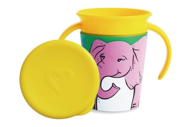 munchkin マンチキン ハンドル付きミラクルカップ・ワイルドラブ アフリカゾウ ベビーマグ コップ飲み..
