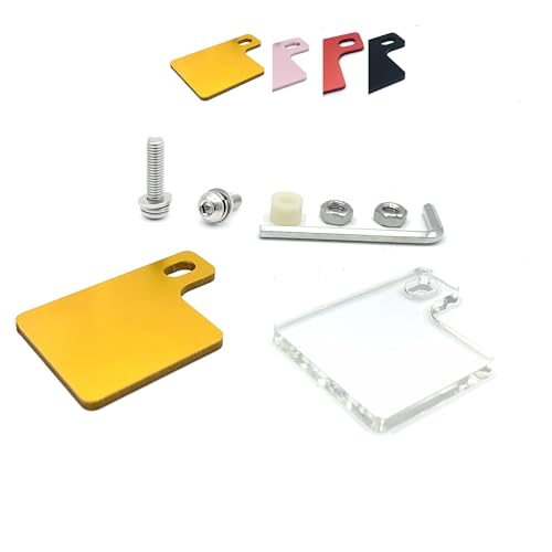 ASATERU 自賠責ステッカープレート 2個入（クリア5mm厚+ゴールドアルマイト3mm厚）126cc以下のオートバイナンバープレートは汎用 APT5G3