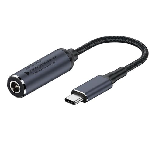 Xiwai DC ジャック 5.5X2.5mm 入力 Type-C USB-C 電源 100W 充電ケーブル 編組 ノートパソコン 電話用 PD9V 5V 20V 18cm
