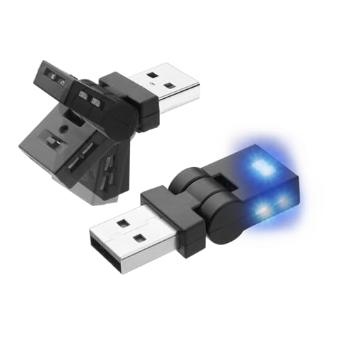 Virauto Type-A usb led 車内ライト 8色 照射方向切替 180°首振り 自動点灯&メモリー機能付き 3点灯モード 調光可能 ミニライト アンビエントライト イルミネーション シガーソケット センター コ