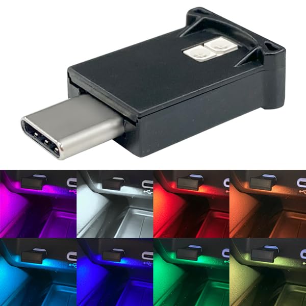 ライズジャパン usb ライト タイプc イルミネーション ルーム灯 LEDライト 車内 スポット 光る ポートカバー 足元 パソコン Type-C