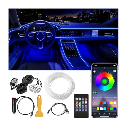 アンビエントライト 車 LEDテープライト 車内ライト フットライト 5IN1 USB/シガー電源対応 RGB 無限調色 調光可能 音反応変色 長さ調節 スマホアプリ操作 高輝度 車内装飾 インテリア 6M (5つで1