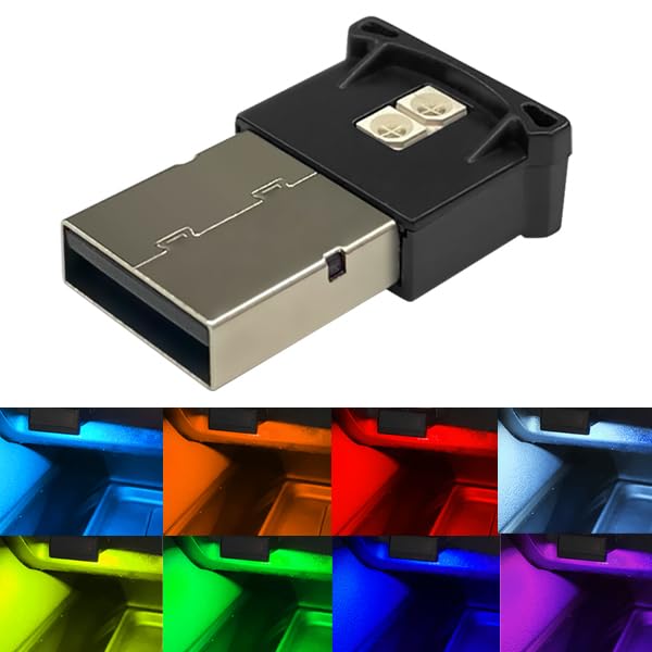 ライズジャパン 車 USB Type-A イルミネーション 手元灯 足元灯 カスタム LED 明暗センサー搭載 自動点灯 自動OFF パソコン カー用品 スイッチライト