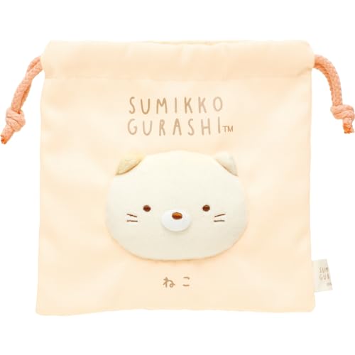 ◆商品名：サンエックス すみっコぐらし ねこフェイス巾着 CA50604サイズ：約H18×W18×D2.5cmポリエステルW紐タイプdaysmarket-ny00 チョコ、プレゼント、ネクタイ、靴下、豆、節分、お面、鬼、恵方巻き バレンタイン