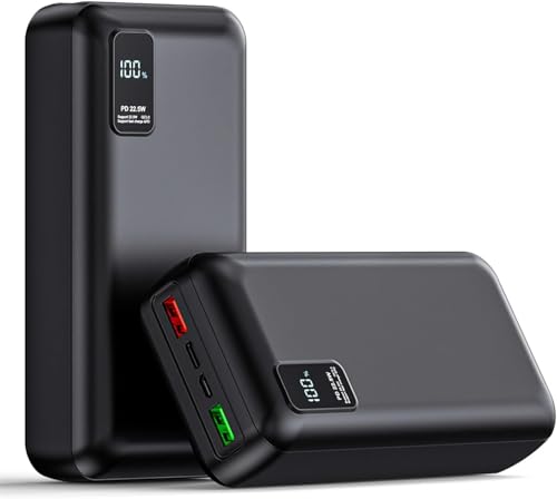 モバイルバッテリー 大容量 51600mAh 急速充電 PD22.5W Type-C出入力 3台同時 スマホ 携帯充電器 LCD残量表示 チャージャー PSE認証済 出張/停電/地震/防災グッズ震/防災グッズ ブラック