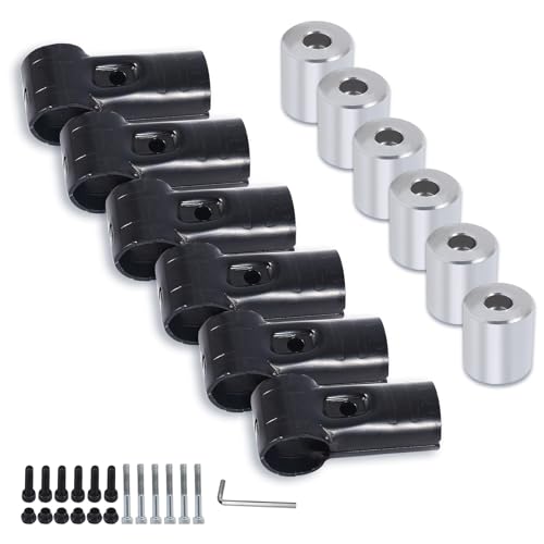 Briskyjp Φ28イレクターパイプ 車用ルーフキャリアバー スペーシアパイプ イレクターパイプ アタッチメント NVAN ハイゼットカーゴ 等に適合 NSJ-1*4 (6個セット＆メタルジョイント)