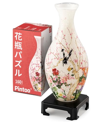 ピントー(Pintoo) 160ピース 3D立体花瓶パズル【花の香りにさえずる鳥】(11X11x24cm)生け花 水栽培可能 プレゼント インテリア[S1035...