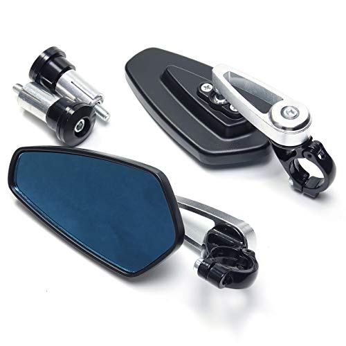 GoodsLand 【 5color 】 汎用 防眩 アルミ バーエンドミラー バイク 左右セット 自転車 オートバイ 防..