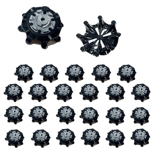 Lofthestar ゴルフシューズ スパイク 25本 滑り止め 簡単脱着 高速ツイスト対応 交換 ブラック