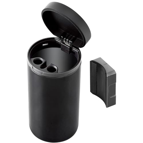 セイワ(SEIWA) 灰皿 どこでもマグネットボトル アッシュ ロング IMP238 ブラック 容量タバコ約110本分 車体取付可能 磁石内蔵 マグネット脱着 & 両面テープ付属 ドリンクホルダーに設置可能 重