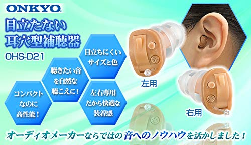 ONKYO オンキョー 耳穴式デジタル補聴器 OHS-D21 片耳用 使用後でも返品可能 電池...