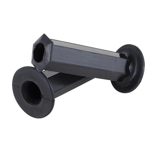 キジマ(Kijima) バイクパーツ グリップ 六角(ヘキサゴン) ラバー製 130mm φ22.2mm 貫通タイプ 汎用 ブラック 201-194