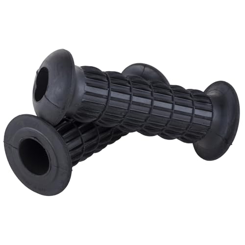 キジマ(Kijima) バイクパーツ グリップ クラシック ラバー製 130mm φ22.2mm 貫通タイプ 汎用 ブラック 201-490