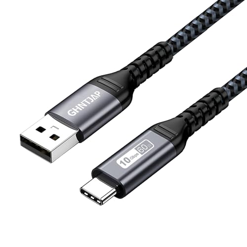 GHNTJAP USB Type C ケーブル 2M USB3.1 Gen2 タイプcケーブル 10Gbps データ転送 60W 急速充電 Android Auto対応 USB C ケーブル 高耐久ナイロン Galaxy/Xperia/MacBook その他USB-C機器対応
