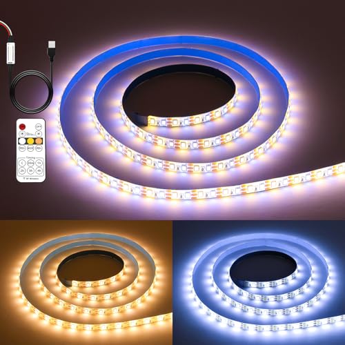 Dalugo LEDテープライト 防水 テープライト USB式 3m 120leds/m 2835高輝度省エネLED 電球色 昼光色 昼..