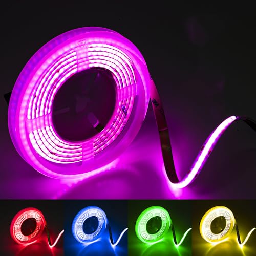 FCOB COB RGB LEDテープライト USB 576LEDs/m 2M 4PIN RGB 高密度 フレキシブル 幅8mm ストリップライ..
