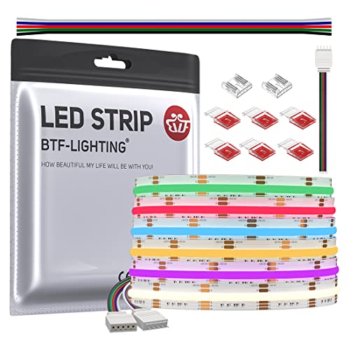 BTF-LIGHTING FCOB COB RGBW 5PIN RGB+昼光色 6000K 5M 896LEDs/m 幅12mm フレキシブル 高密度 LEDテー..