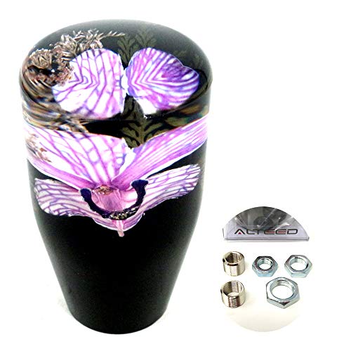 水中花シフトノブ/本物蘭/生花作品/9cm/紫【オートランド/AUTOLAND】