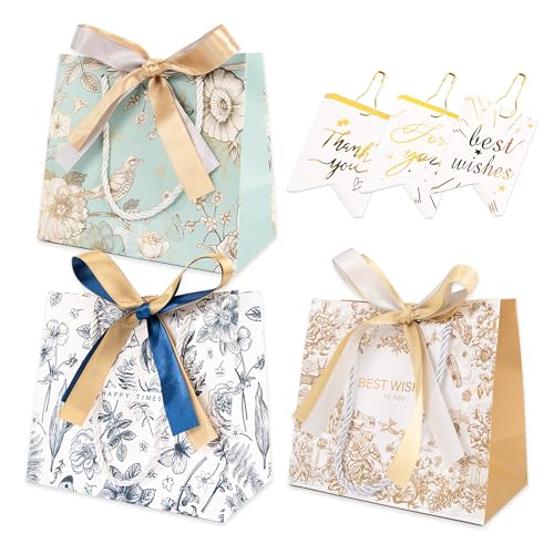 ラッピング 袋 プレゼント 手提げ袋 【2サイズ×14パターン?サンクスタグ9枚付き?多用途】 紙袋 ギフト ..