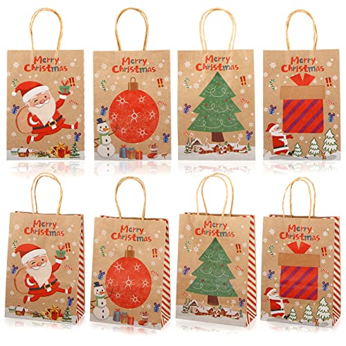 LEMESO クリスマス ラッピング 袋 紙袋 12枚セット マチあり 角底袋 小 手提げ袋 ギフトラッピング プレセント袋 ギフトバッグ ギフト袋 お菓子袋 ...