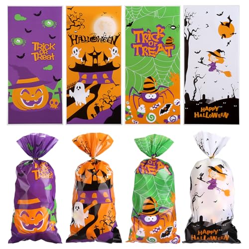 LEMESO ハロウィン お菓子袋 50枚 ラッピング 袋 小分け プチギフト キャンディ チョコレート 包装 配る用 バッグ 大量 景品 プレゼント らっぴん...