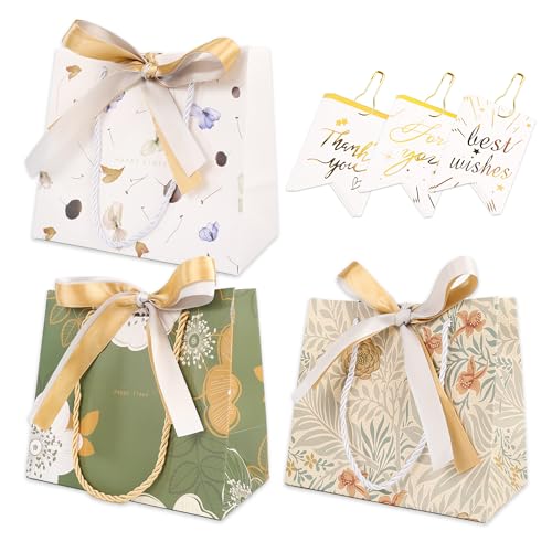 ラッピング 袋 プレゼント 手提げ袋 【2サイズ×14パターン?サンクスタグ9枚付き?多用途】 紙袋 ギフト ..