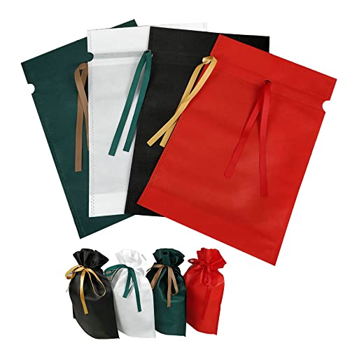 Hymyily ギフト袋 広告用巾着袋 ラッピング 袋 リボン 付き不織布 巾着袋 ポーチ ギフトバッグ バレンタイン 誕生日 クリスマス 包装 小分け プレゼ...