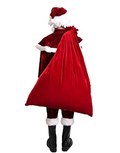 MAKE CHEERFUL サンタクロース 袋 クリスマス サンタ 袋 赤 大きサイズ (赤)