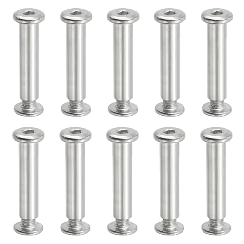 PATIKIL ヘックスシカゴスクリュー 10セットバインディングスクリューポストM6 x 35 mm接続ヘックスドライブソケットキャップボルトナット スクラップブックレザーベルトアルバム写真家具修