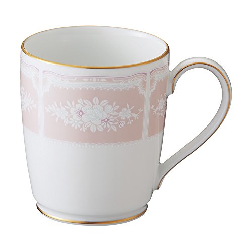 Noritake ノリタケ マグカップ 295cc レースウッドゴールド ピンク ファインポーセレン T9755A/1507-4
