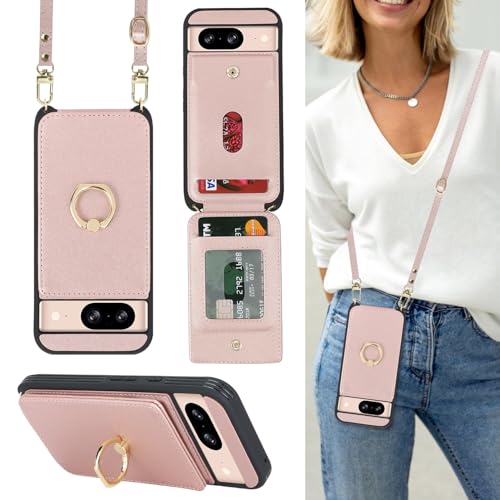 Cavor Pixel 8 手帳型ケースPixel 8スマホケースショルダー クロスボディ肩掛け 首かけ 斜めがけ ショルダー ケース 背面ポケット付きPixel 8 財布型ケース【上下開】Pixel 8携帯ケース【RFID機能】Pi