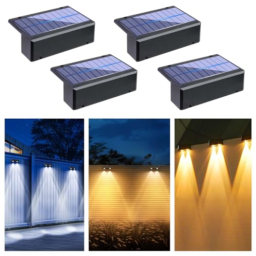 ソーラー 屋外 フェンスライト ガーデンライト屋外 ソーラーデッキライト表示灯 玄関灯 門柱灯 LEDガーデン 屋外防水 取付簡単 庭 階段 通路 バックヤード 玄関等に適用