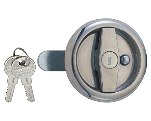 ジョー・プリンス竹下 ステンレス丸型平面ハンドル 鍵付 1個 PH-95K-SUS PH-95K-SUS